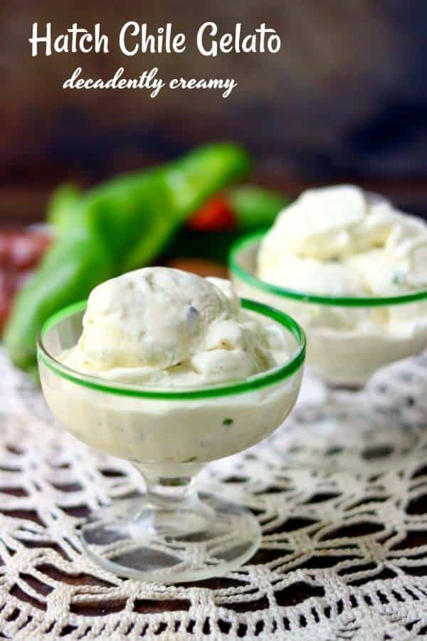 This Hatch Chile Gelato recipe is ultra-rich and creamy with the tangy flavor of key lime cheesecake and a zesty punch of smoky Hatch Chiles. SO addictive and SO unique! From RestlessChipotle.com