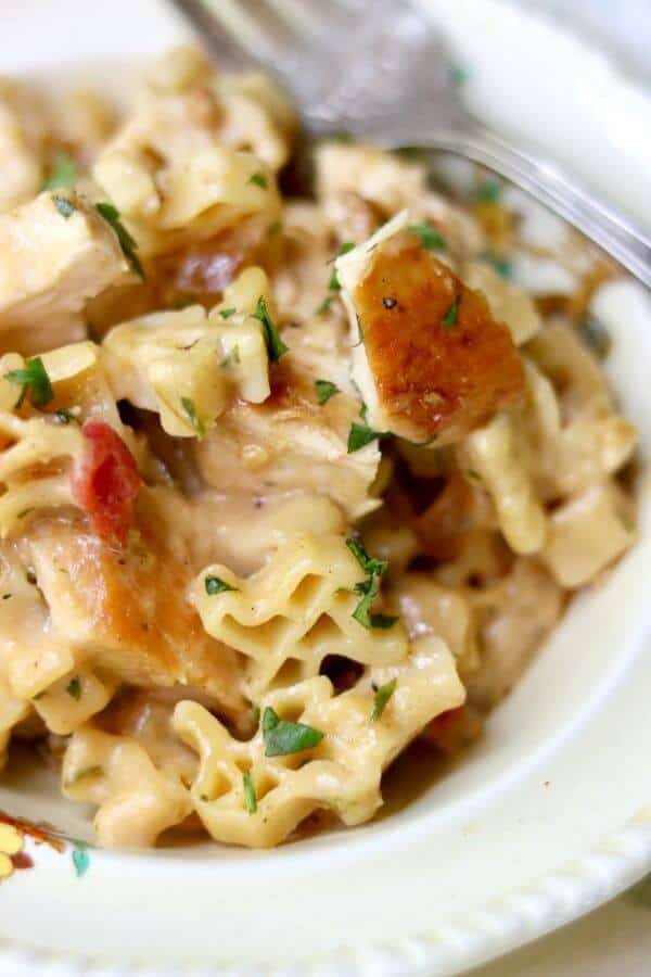 I love the littleTexas Shapes in this Southwest chicken pasta! From RestlessChipotle.com