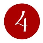 White number 4 in a red circle