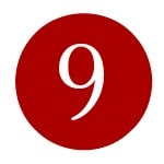 white number nine on a red circle