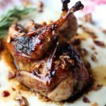 closeup of roasted quail for the recipe printable