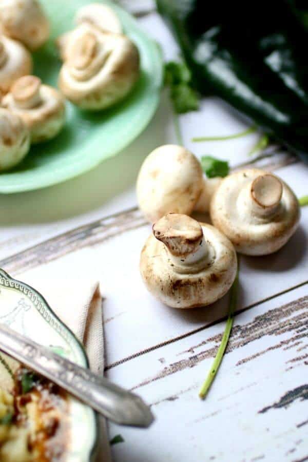 button mushrooms ready to be sliced for beef tips and grravy recipe
