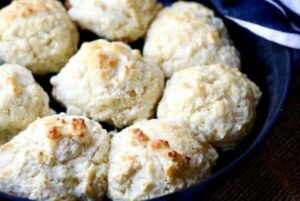Drop Biscuits in an iron skillet right out of the oven feature image