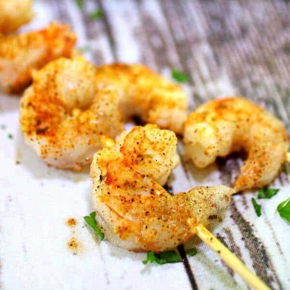 Shrimp on a skewer.