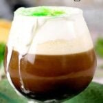 Irish coffee with spiced rum for Pinterest.