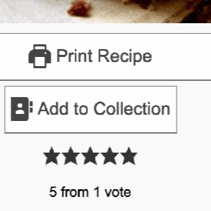 a screen shot of the button to save recipes