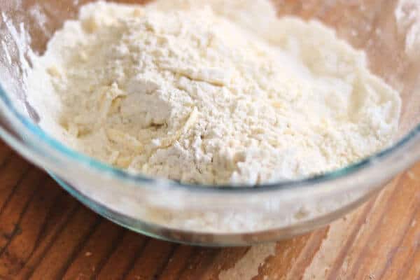 Butter shreds mixed into flour mixture