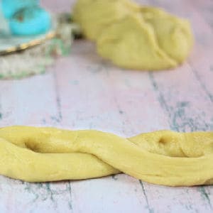 A braid made from raw bread dough
