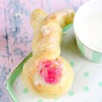 Square image of bunny sweet roll for recipe card.