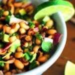 small, square closeup of cowboy caviar for the recipe card