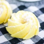 Closeup of lemon pound cake.