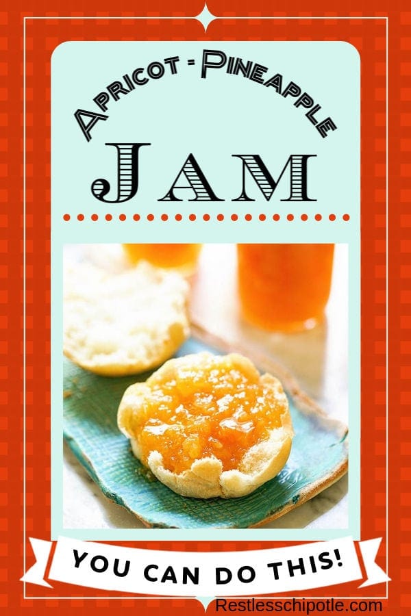 Easy homemade jam recipe is made with apricots and pineapple for a delicious mellow treat! #recipe #apricot #homemade