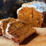 pumpkin spice bread slices for recipe card