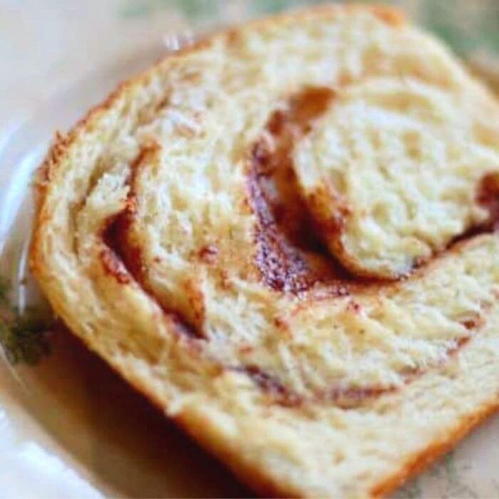 slice of cinnamon swirl bread