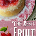 Image of cherry kolache with text overlay for Pinteret.