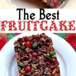 A collage of fruitcake images with text overlay for Pinterest.