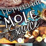 Mole sauce collage with text overlay for Pinterest.