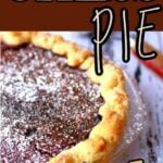An image of the pie with text for Pinterest.
