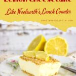 No Bake lemon cheesecake image with text overlay for pinterest