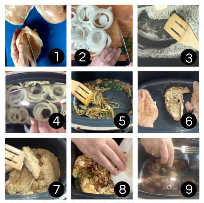 Step by step images for making this chicken recipe.