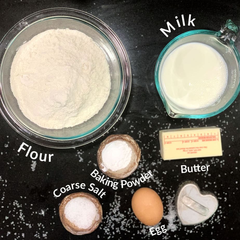 Labeled ingredients for saltine cracker recipe.
