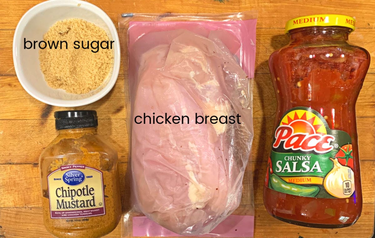 Ingredients for salsa chicken.