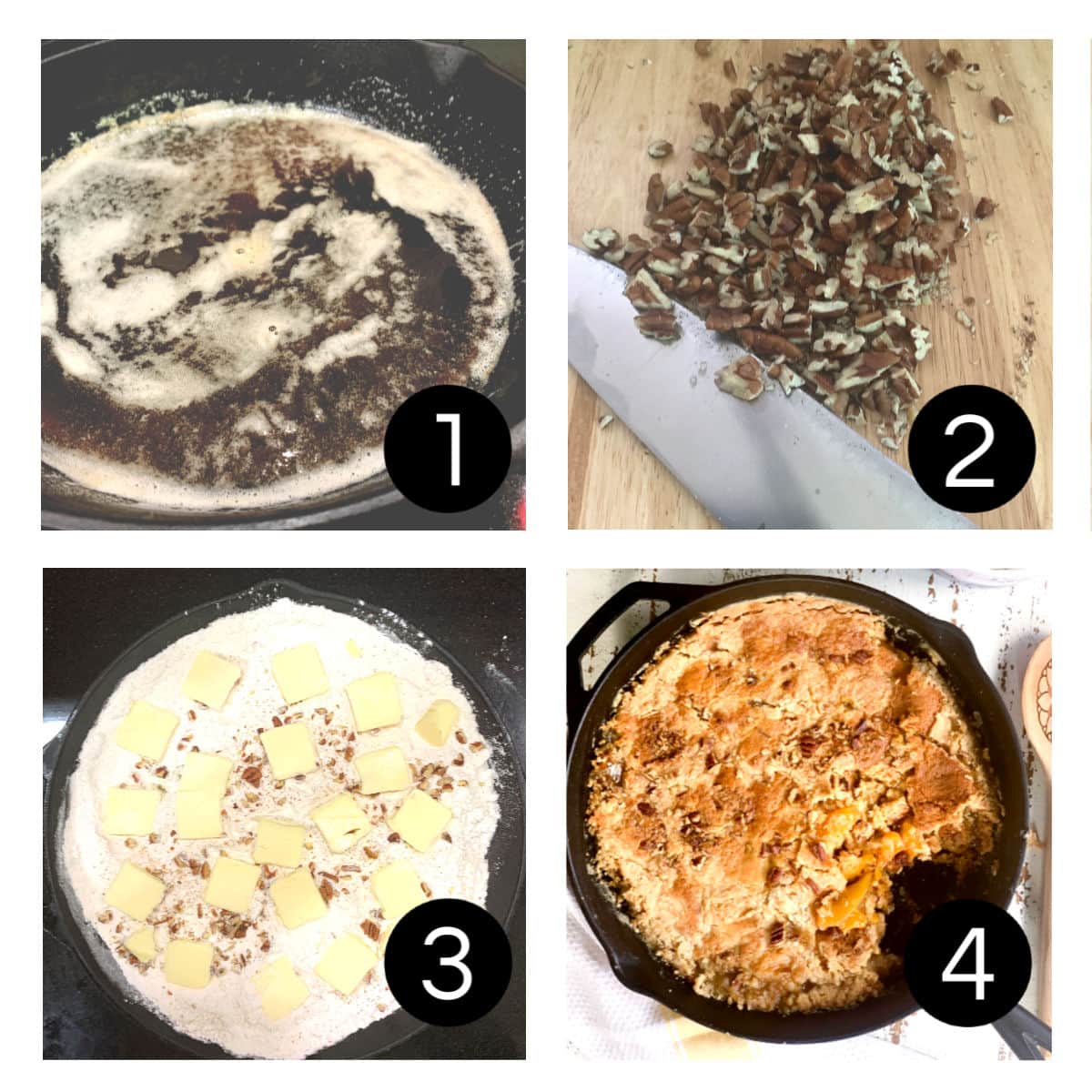 Step by step images showing how to make the dump cake.