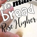 Bread dough with text overlay for Pinterest