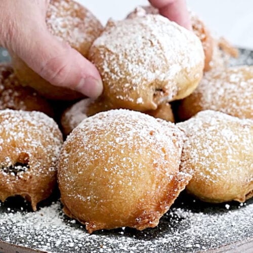 Close up of a deep fried Oreo.