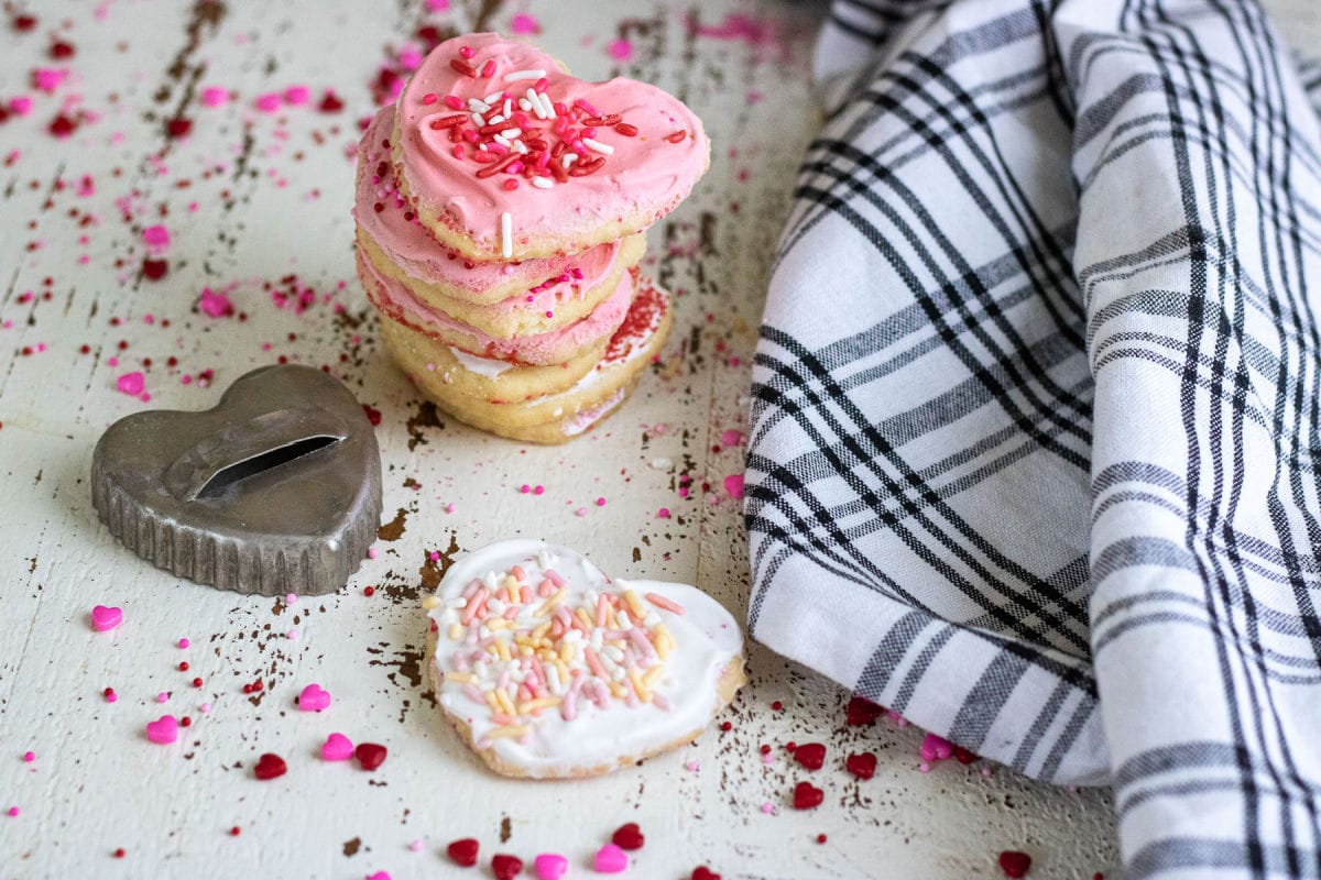 Sugar cookies decorated for Valentines Day