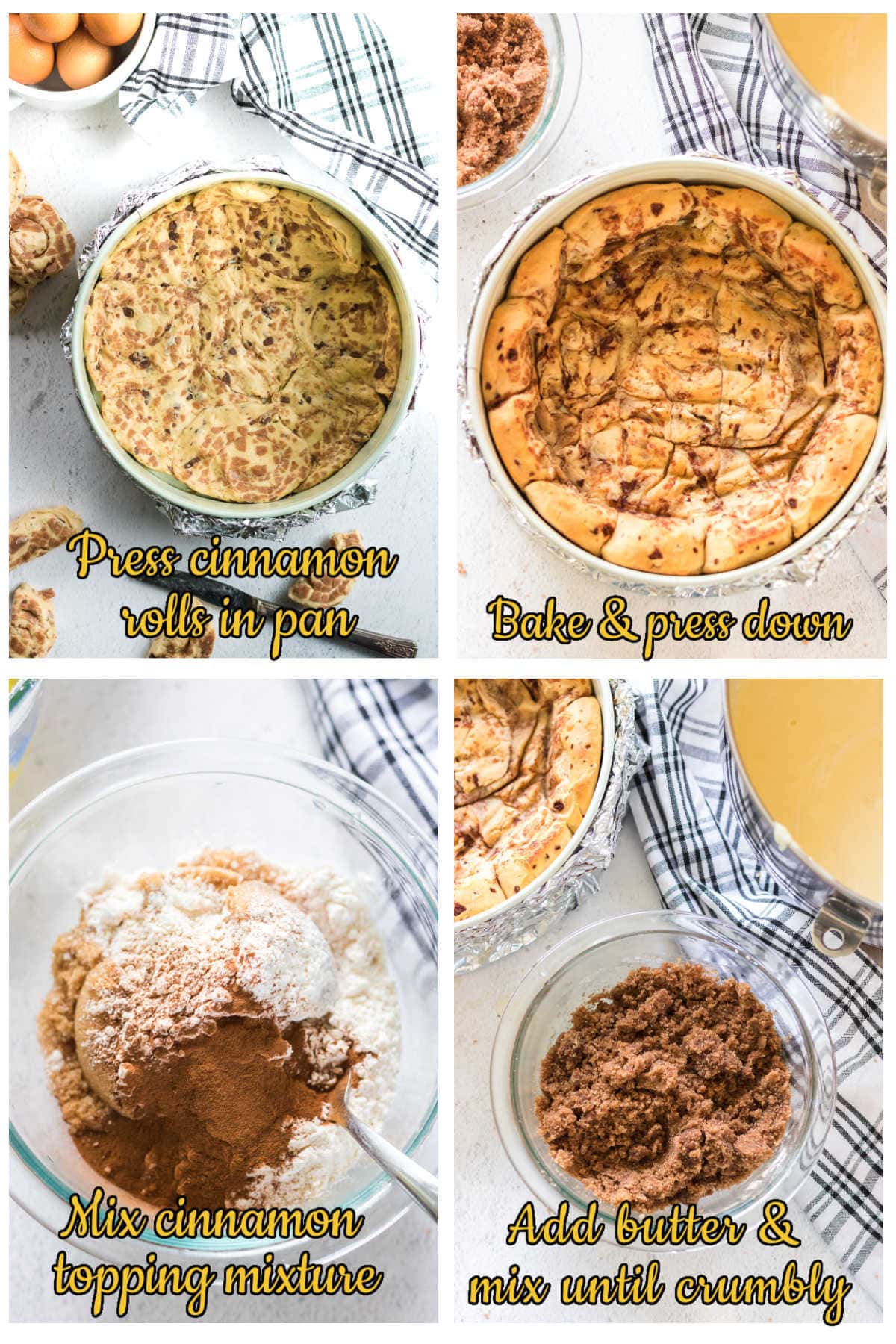 Step by step images for making the crust.