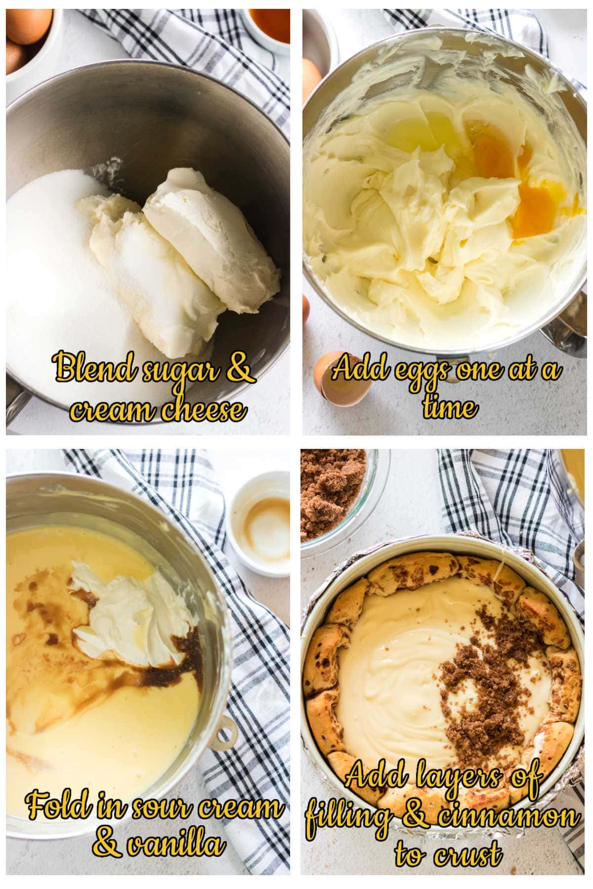 Step by step images for making the filling.