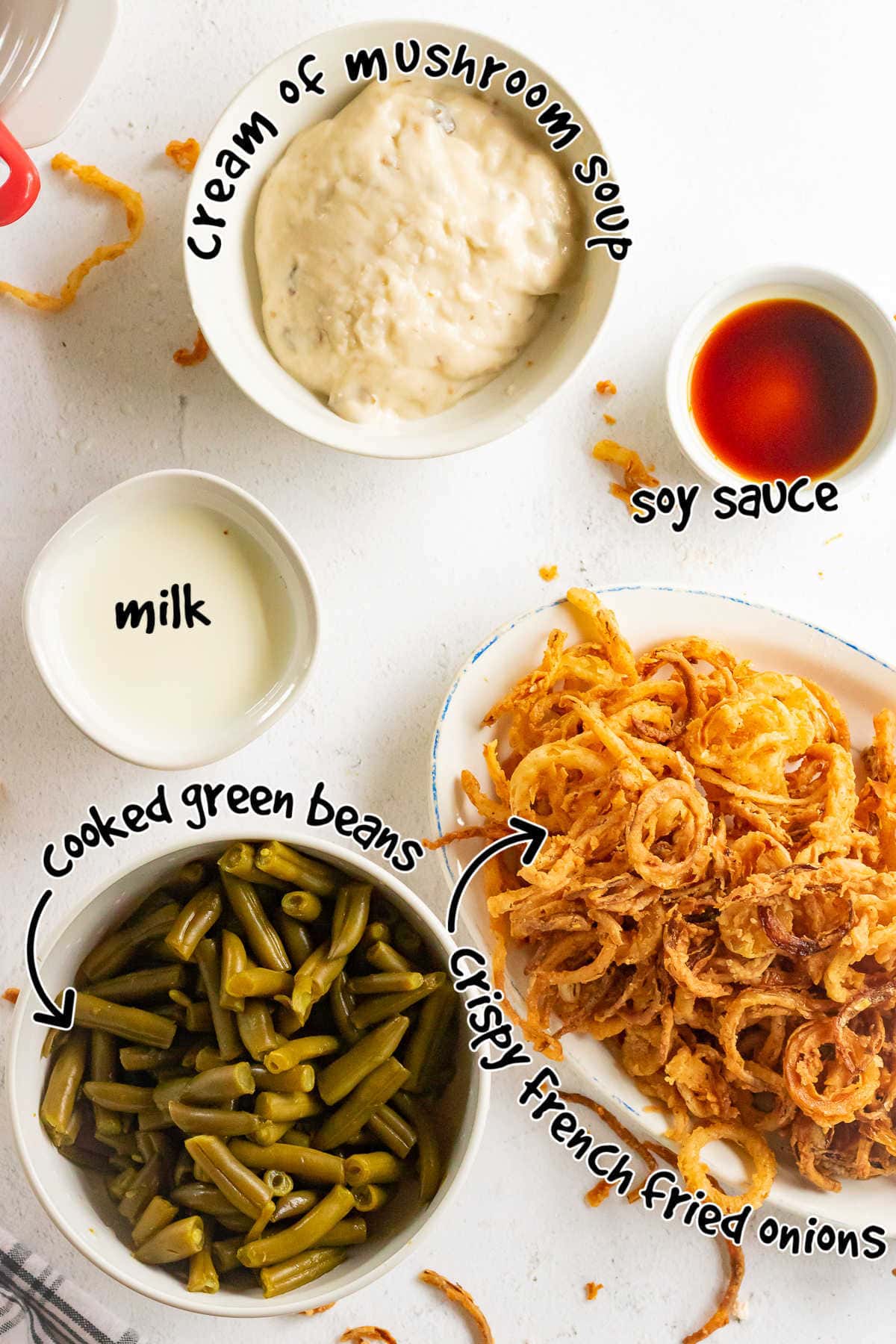 Ingredients for green bean casserole