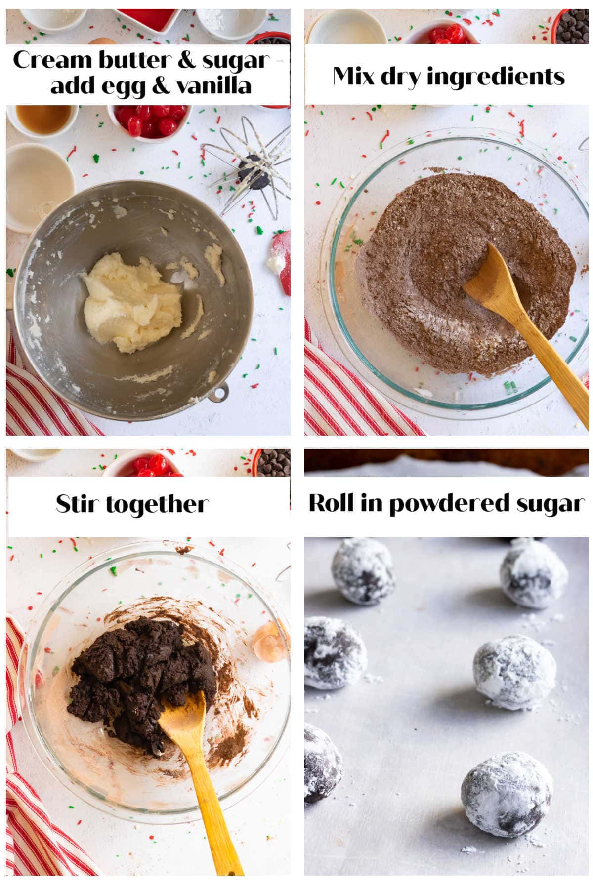 Step by step images for how to make the cookie dough.