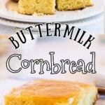 Collage of cornbread images for Pinterest.