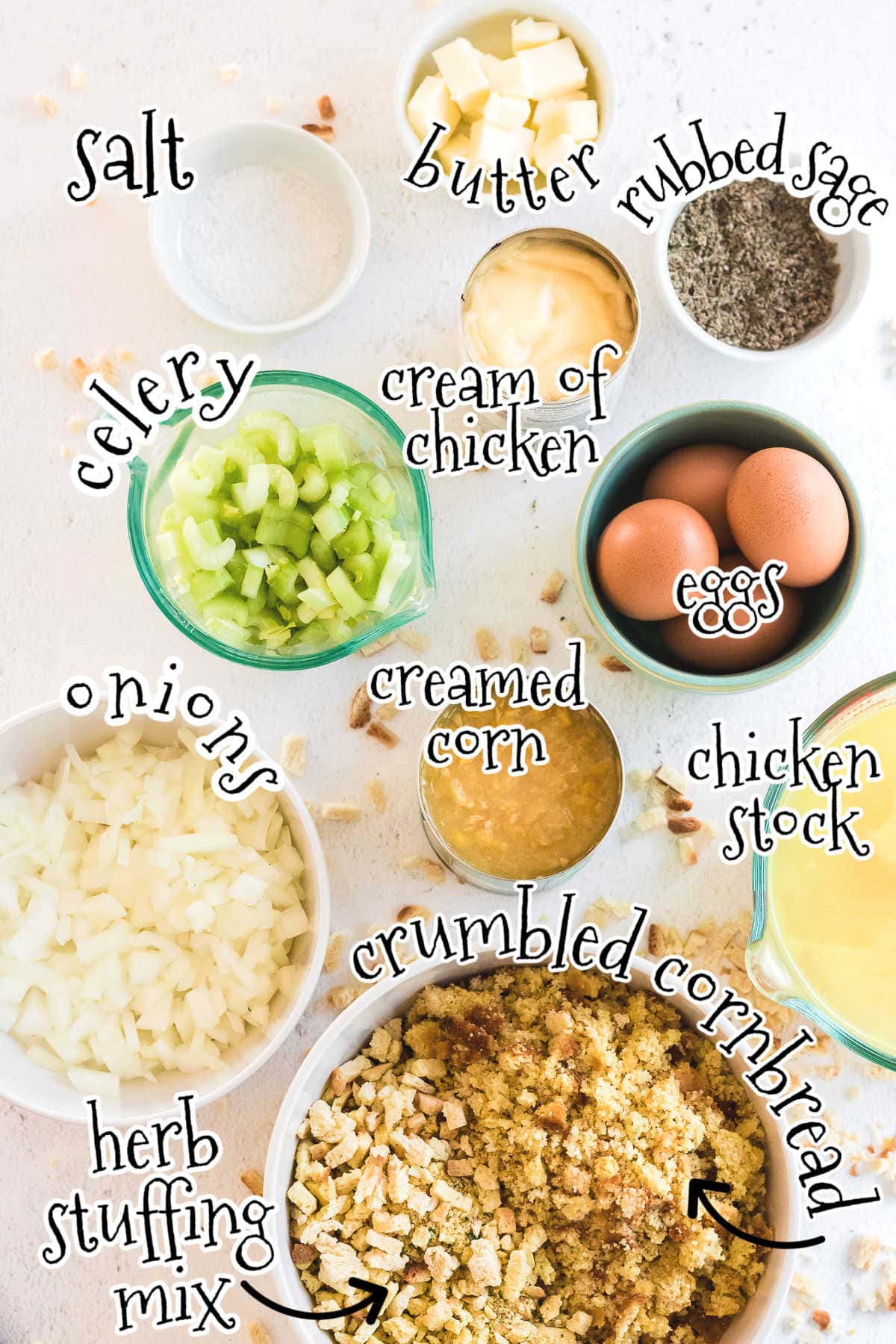 Labeled ingredients for this recipe.