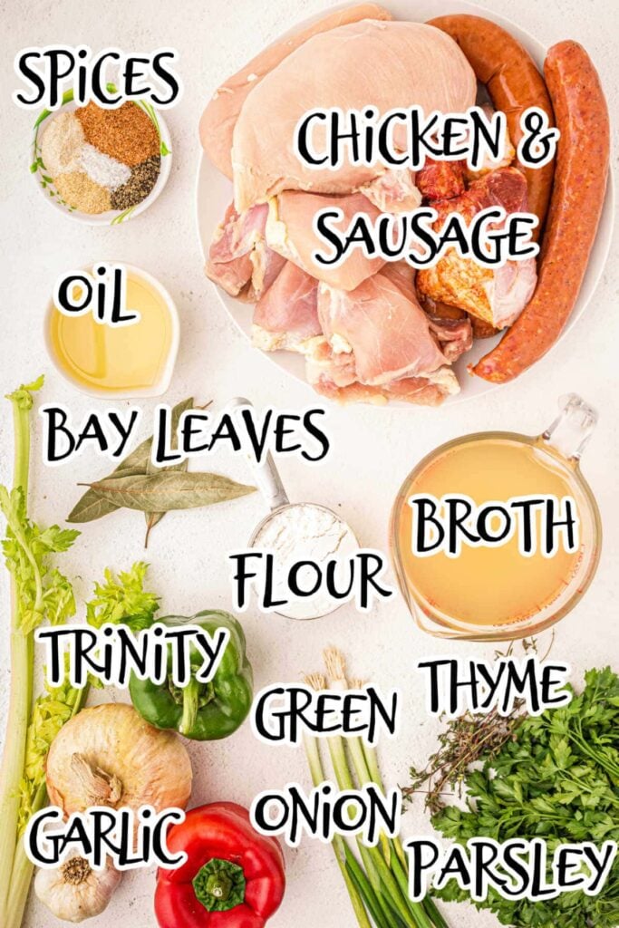 Chicken and Sausage Gumbo ingredients, 