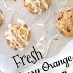 Overhead view of finished cranberry cookies