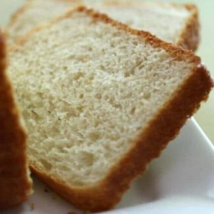 Slices of Pullman loaf bread.