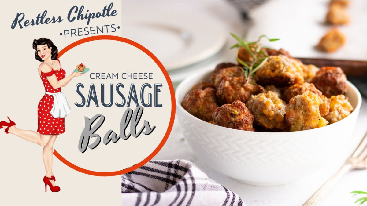 Clickable cover for the sausage balls YouTube video.