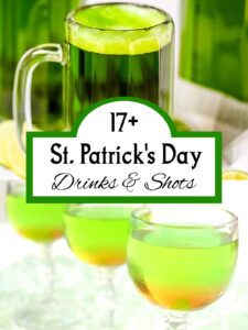 A collage of green cocktails with title text overlay.