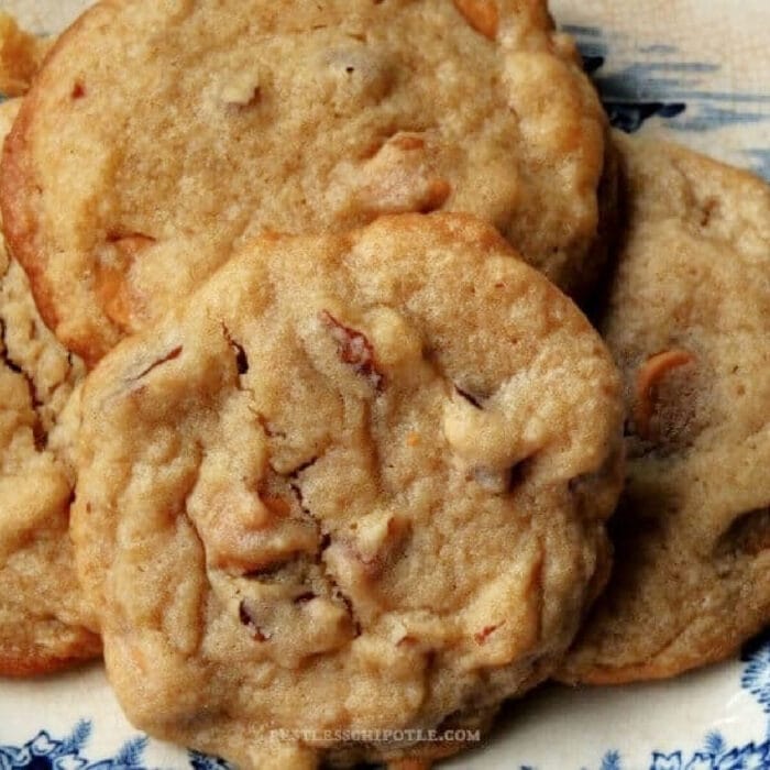 Butter pecan cookies on a plate.