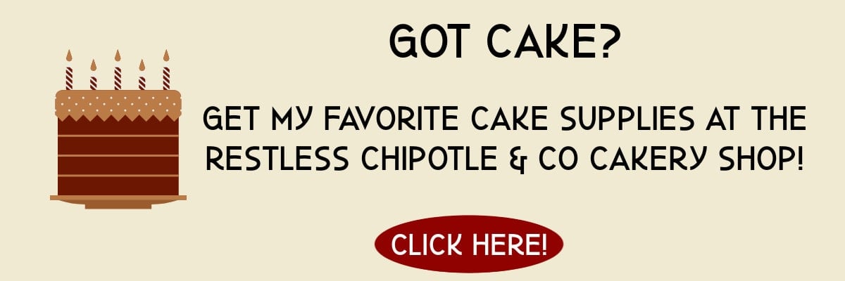 An ad for cake supplies at the Restless Chipotle shop on Amazon.