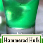 Green cocktail with text for Pinterest.