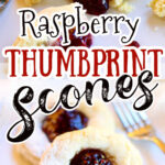Collage of closeups of the berry scones with text overlay for Pinterest.