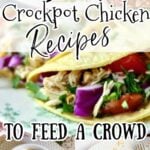 Collage of slow cooker chicken images with text overlay for Pinterest.