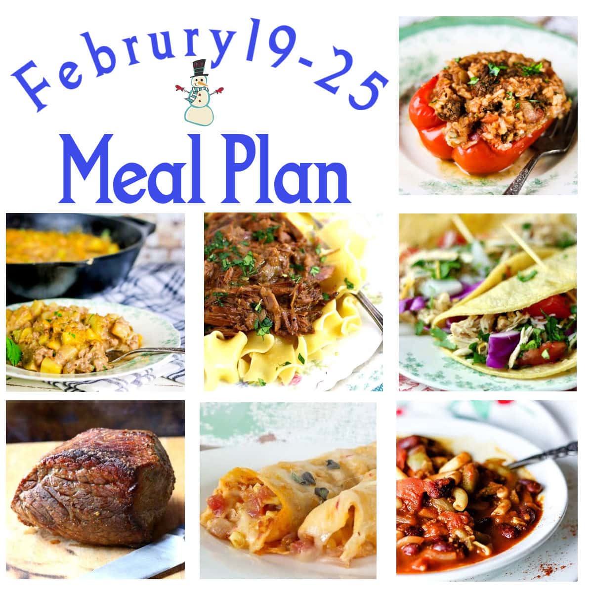 Collage of images from the meal plan.