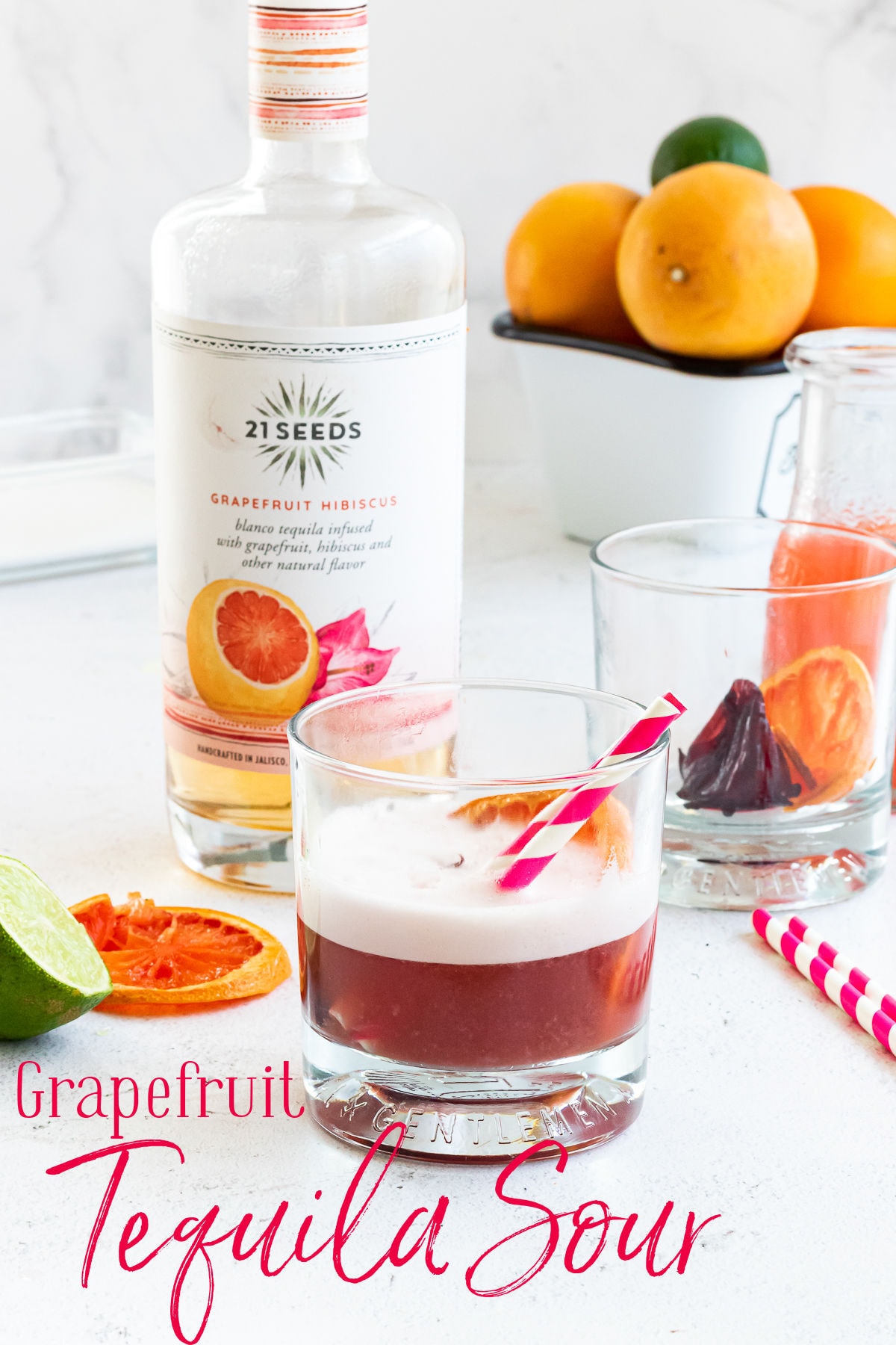 Hibiscus Grapefruit Tequila Sour Restless Chipotle