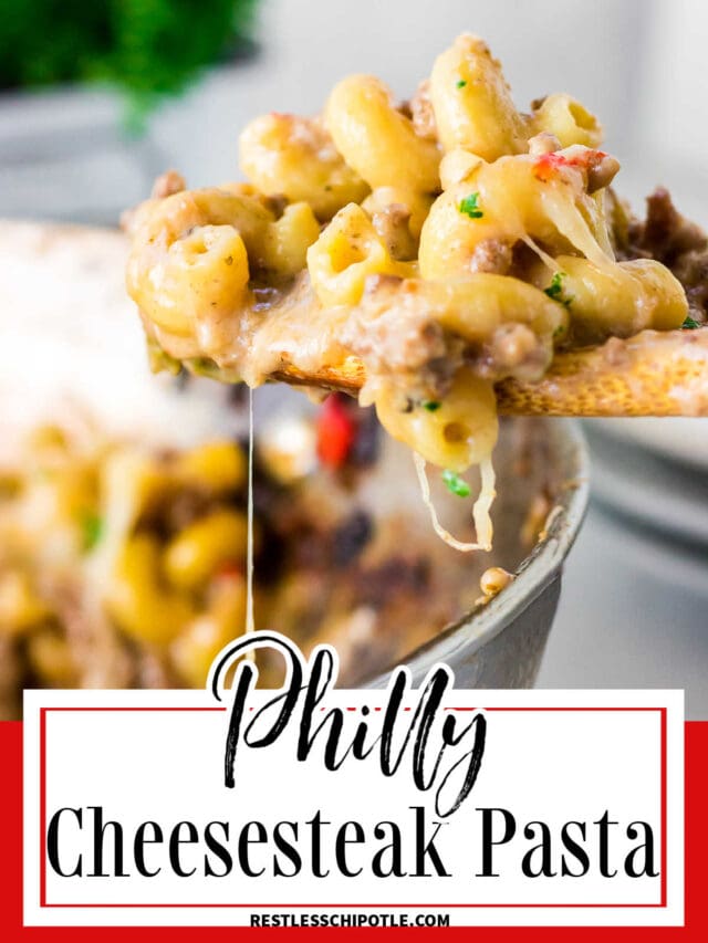 One Pot Philly Cheesesteak Pasta