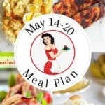 Collage of images from May 14-20 meal plan for Pinterest.